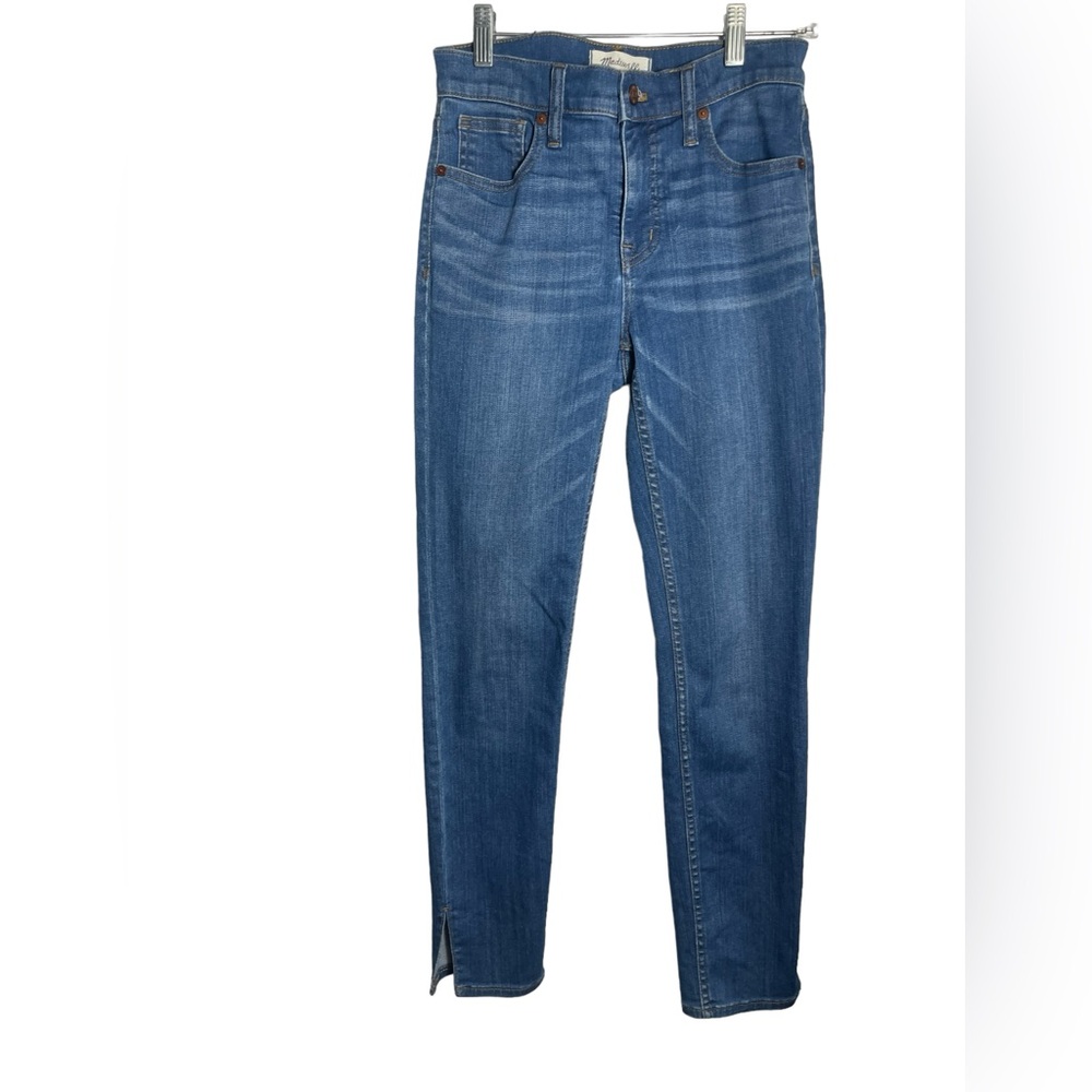 Madewell jeans size 26 women’s‎ 9” High Rise Ankle Slit Wash Skinny Jeans 💙💙